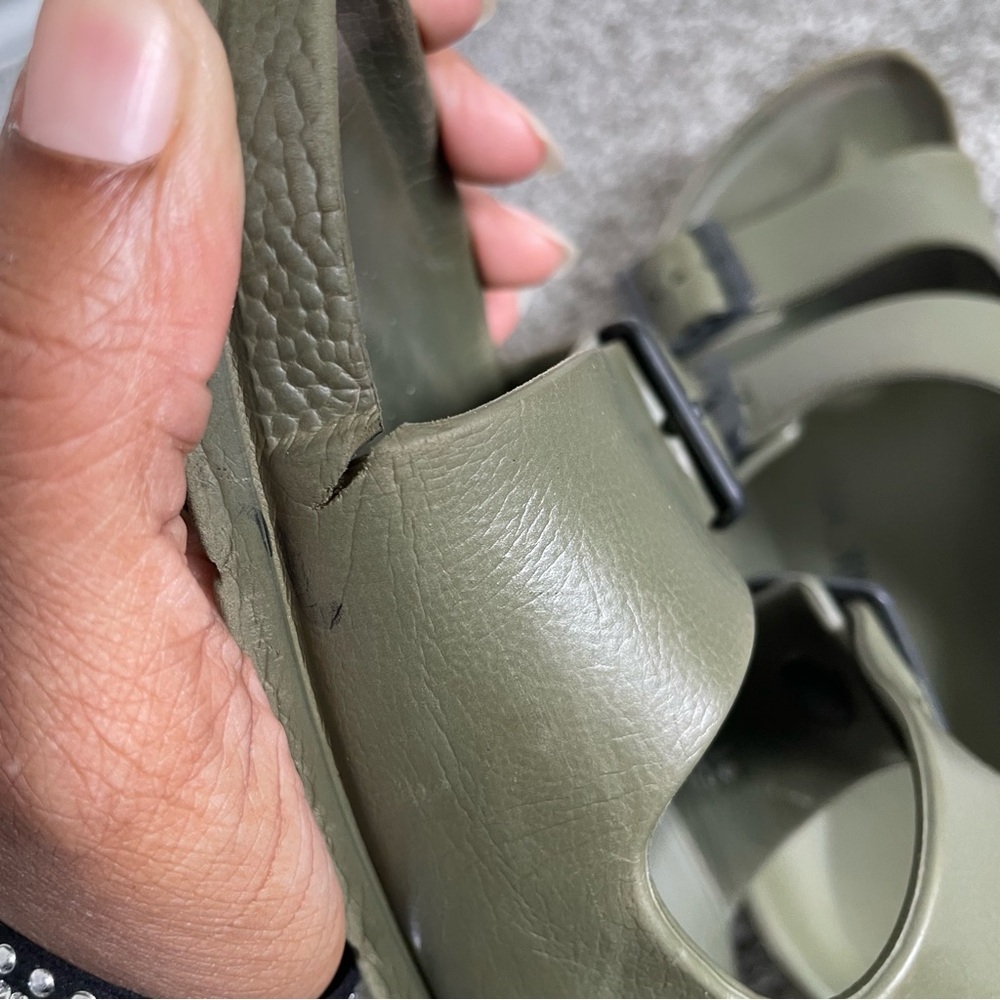 Birkenstock Arizona EVA Sandal Women’s 7 Khaki Green Slides Mens 9 Comfort Shoes - Picture 8 of 11